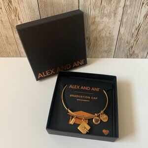 Alex and Ani Graduation 2018 Charm Bracelet Gold Finish - Expands 2"- 3.5"
